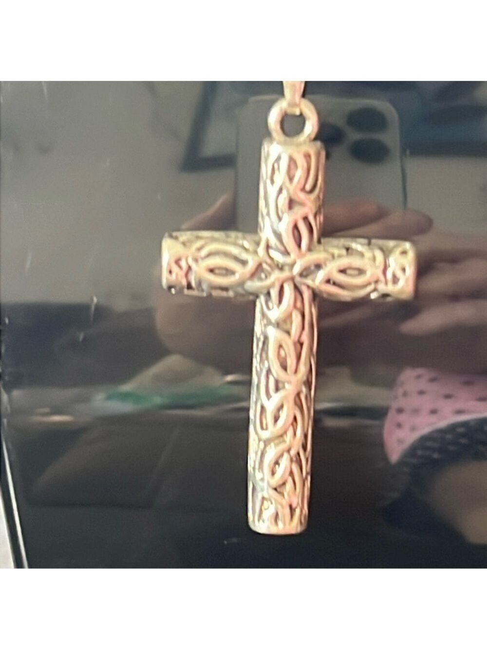 Sterling Silver Cross Pendant Snake Chain 18 Inch